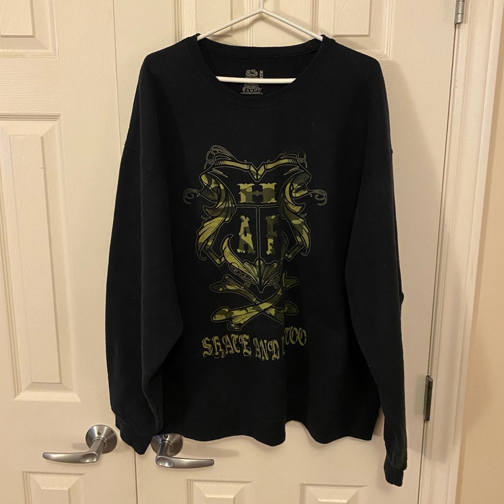 HAF Skate & Tattoo camo logo sweater, Men’s XXL
